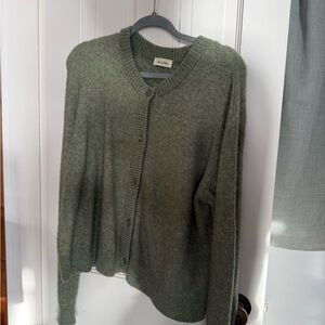 American Vintage Green Button-Front Sweater Cardigan